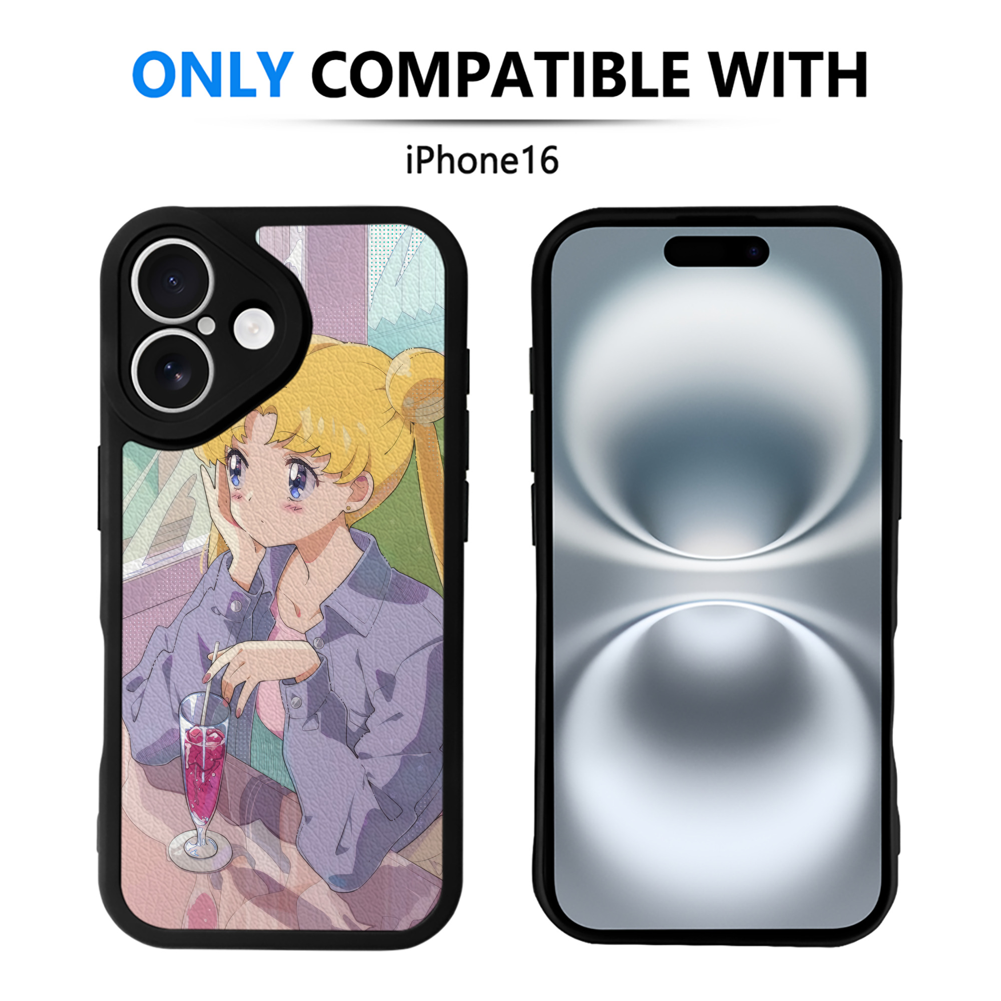 （画像用） 美少女戦士セーラームーン Sailor Moon 【iPhone 16シリーズ対応】シリコンスマホケース（レザー調） 材質：シリコン